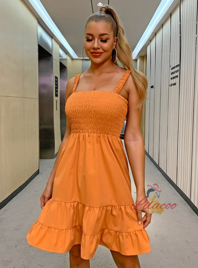 Summer Flounce Suspender Dress