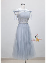 Retro Mesh Sling Off the Shoulder Dress