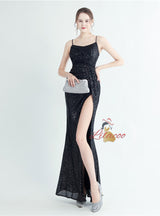 Mermaid Sequins Spaghetti Straps Prom Dress