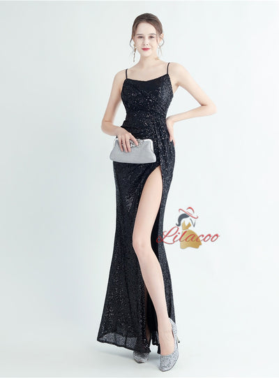 Mermaid Sequins Spaghetti Straps Prom Dress