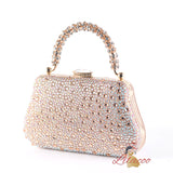 Diamond-encrusted Shoulder Slung Clutch Handbag