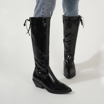 Black Drawstring Slim Joker Boots