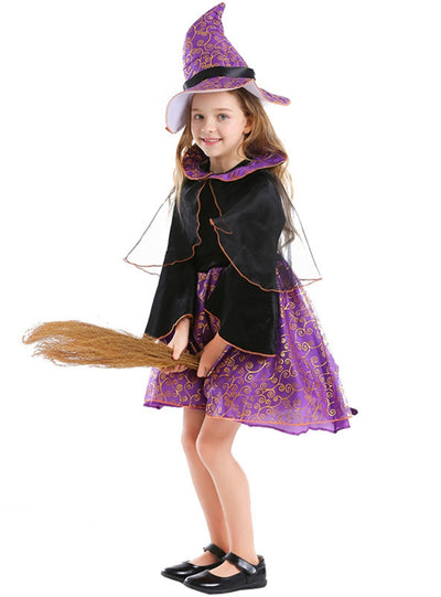 Halloween Purple Bronzing Witch Dress