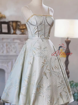 Spaghetti Straps Satin Homecoming Dress