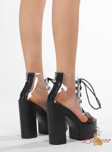 Transparent 14cm Ultra-high Heel Thick-soled Boots