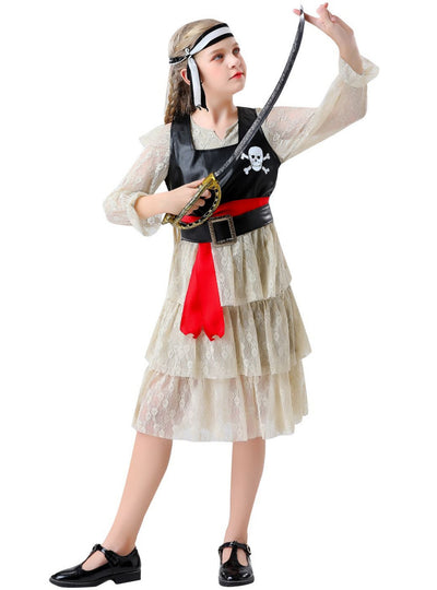 Children Pirates Wear Halloween Costumes