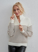 Leisure Stripe Long-sleeved Sweater