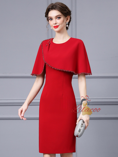 Red Beading Mother Of The Bride Dress
