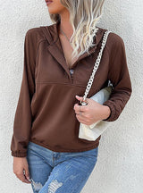 Long Sleeve Solid Color Hooded Top