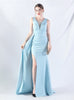 Sleeve Pleats Split Prom Dress