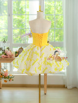 Yellow Sweetheart Homecoming Dress