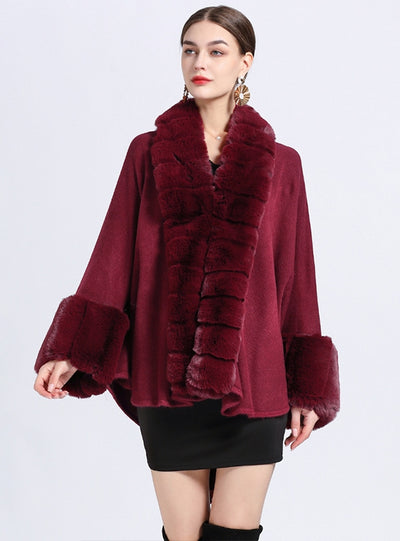 Cardigan Loose Fur Collar Shawl Cloak
