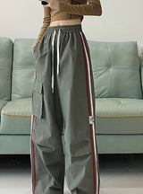 Sports High Waist Loose Straight Overalls
