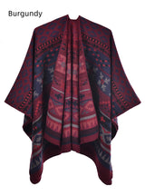 Knitted Split Bohemian Cloak Shawl