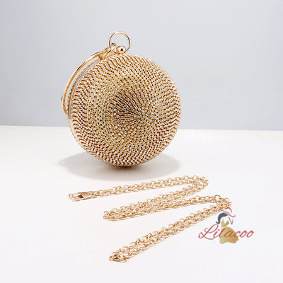 Diamond-encrusted Dinner Bag Small Round Bag