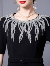 Burgundy Beading Mother Of The Bride Dress