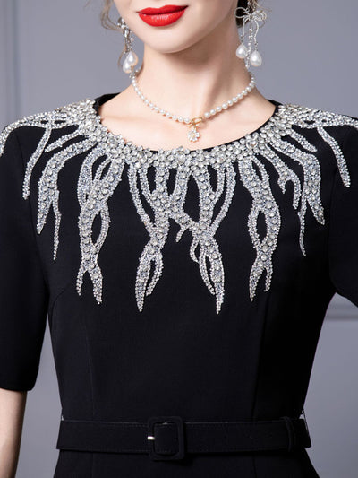 Burgundy Beading Mother Of The Bride Dress