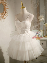 Tulle Sequins Appliques Homecoming Dress