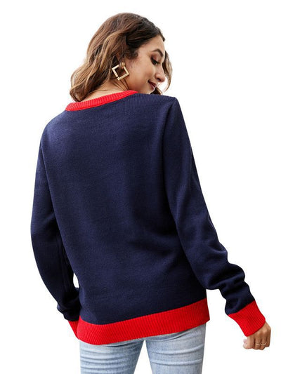 Christmas Round Neck Pullover Loose Sweater