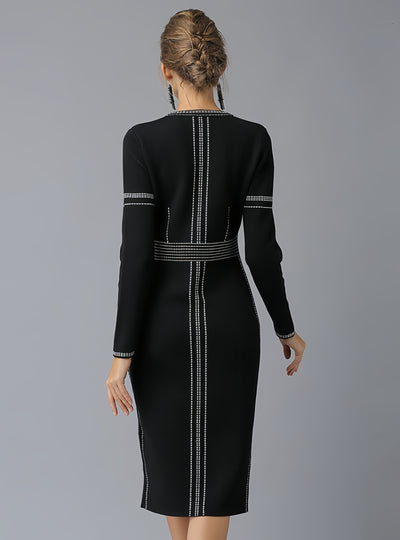 Medium and Long Slim Knitted Sweater Dress