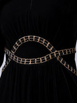 Black Velvet V-neck Mother Of The Bride Dress