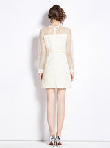 Wooden Ear Openwork Jacquard Dress
