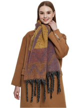 Thick Wavy Jacquard Coarse Fringed Scarf