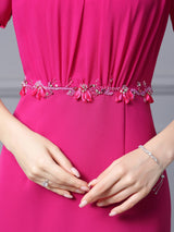 Fuchsia Beading Mother Of The Bride Dress