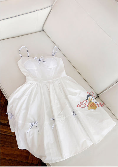 Slim Short Sling Bow Short Dress