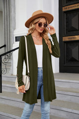 Solid Color Button Loose Long Sleeve Coat