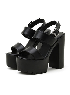 Thick Heels and High Heels Roman Sandals