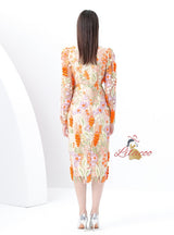 Retro Long-sleeved Slim Embroidered Dress