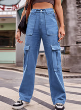 Multi-pocket Loose Casual Denim Overalls Pant