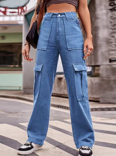 Multi-pocket Loose Casual Denim Overalls Pant