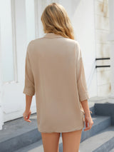 Shirt Shorts Solid Color Two-piece Suit