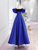 Red Satin Spaghetti Straps Prom Dress