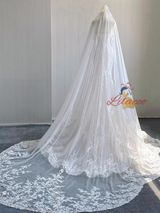 White Mermaid Tulle Lace Wedding Dress
