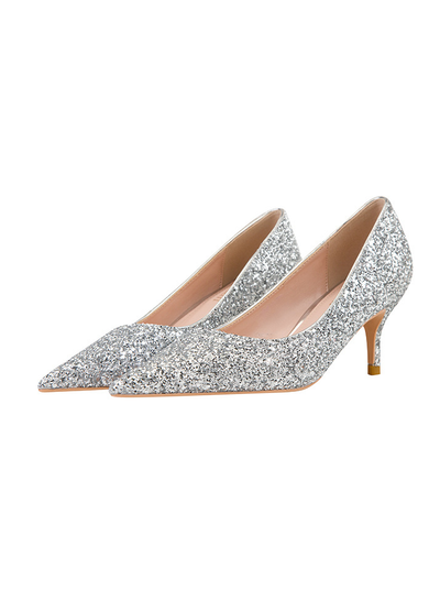 Thin High-heeled Pointed Sequined Shoes