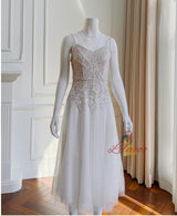 Open-back Sling Slim Mesh Dress