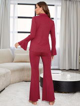 Red Thread Long Sleeve Two-piece Suit