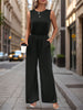 Sleeveless High Waist Elastic Waist Jumpsuit