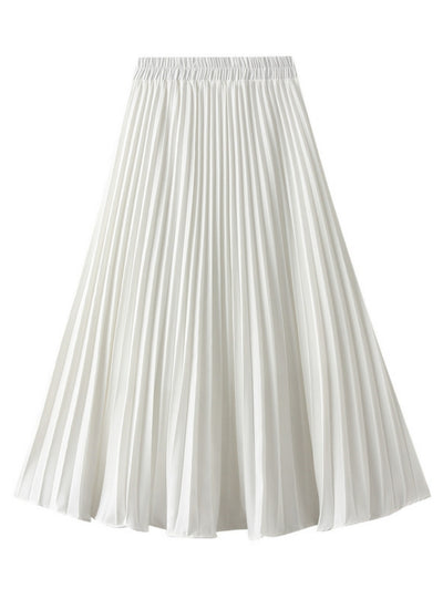 Elastic Waist Pleated Skirt