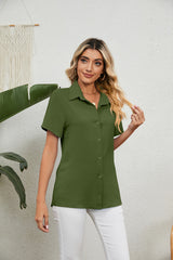 Casual Loose Short-sleeved V-neck Shirt