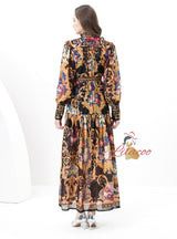 Palace Printed Long Sleeve Party Dress