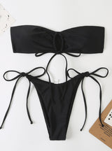 Women Lace Up Swimsuit Bikini