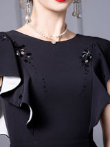 Black Beading Mother Of The Bride Dress