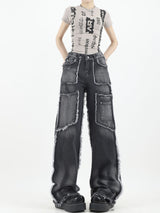 Street Retro Straight Wide-leg Jeans