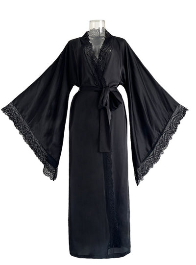 Satin Lace Long Sleeve Pajamas Bathrobe