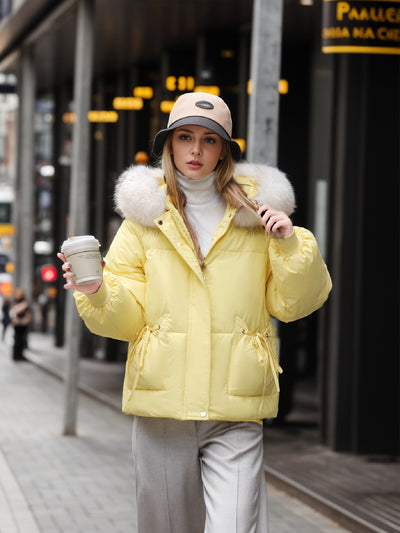 Large Fur Collar Short Loose Cotton Coat