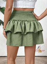 Summer Pleated Tiers Skirt